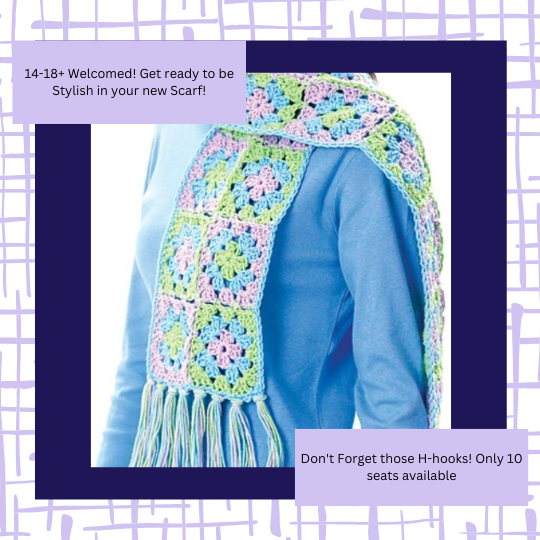 Let's Crochet a Granny Square Scarf